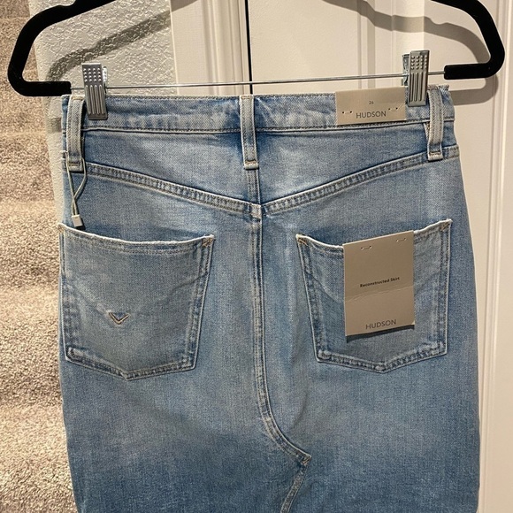 Hudson Jeans Reconstructed Midi Skirt Denim in Offshore - Picture 8 of 10